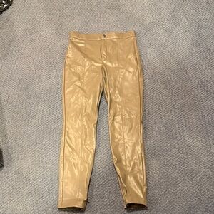Zara Tan Skinny Faux leather pants